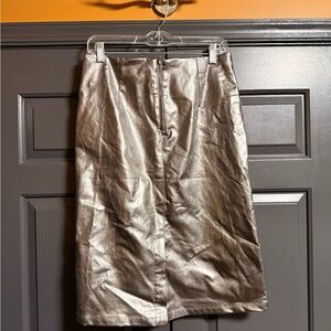 Kate & Mallory Shimmering Silver Pencil Skirt